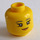 LEGO Gul Hoved med Dark Stone Grå Eyebrows og Medium Kød Lips (Forsænket solid knops) (3626 / 82229)