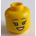 LEGO Gul Hoved med Dark Stone Grå Eyebrows og Medium Kød Lips (Forsænket solid knops) (3626 / 82229)