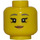 LEGO Gul Hoved med Dark Stone Grå Eyebrows og Medium Kød Lips (Forsænket solid knops) (3626 / 82229)