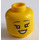 LEGO Gelb Kopf mit Dark Stone Grau Eyebrows und Medium Flesh Lips (Einbau-Vollbolzen) (3626 / 82229)