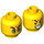 LEGO Gelb Kopf mit Glasses (Einbau-Vollbolzen) (3626 / 66062)