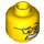 LEGO Gelb Kopf mit Glasses (Einbau-Vollbolzen) (96090 / 98273)