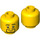 LEGO Gelb Kopf mit Goatee und Hearing Device (Einbau-Vollbolzen) (3626 / 101368)