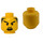 LEGO Yellow Head with Goatee, Angled and Bushy Eyebrows (Safety Stud) (3626)
