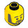 LEGO Giallo Testa con Grey Testa Barba, Opened Bocca (Perno solido incassato) (14910 / 51519)