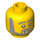 LEGO Giallo Testa con Grey Testa Barba, Opened Bocca (Perno solido incassato) (14910 / 51519)