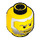 LEGO Gelb Kopf mit Grey to Weiß fading Beard und Weiß Pupils (Sicherheitsbolzen) (3626 / 50008)