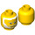 LEGO Jaune Diriger avec Grey to blanc fading Beard et blanc Pupils (Goujon de sécurité) (3626 / 50008)