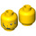 LEGO Yellow Head With Headset (Safety Stud) (3626 / 86701)