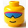 LEGO Yellow Head with Large Blue Sunglasses (Safety Stud) (3626)