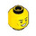 LEGO Keltainen Pää jossa Lopsided Smile jossa Hampaat (Upotettu kiinteä nuppi) (3626 / 103816)