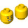 LEGO Geel Hoofd met Lopsided Smile met Tanden (Verzonken Solid Stud) (3626 / 103816)