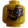 LEGO Amarillo Cabeza con Mecánico Eyepatch y Fu Manchu bigote (Espiga sólida hueca) (3626 / 74267)