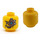 LEGO Yellow Head with Mechanical Eyepatch and Fu Manchu Moustache (Recessed Solid Stud) (3626 / 74267)