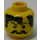 LEGO Yellow Head with Moustache, Stubble and Black split Pony (Safety Stud) (3626)