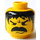 LEGO Geel Hoofd met Moustache, Stubble, Lang Haar (Veiligheids Stud) (3626)