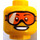 LEGO Gul Hode med Oransje Beskyttelsesbriller og Bred Smile (Sikkerhetsknott) (3626 / 17185)