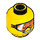 LEGO Geel Hoofd met Oranje Goggles en Breed Smile (Veiligheids Stud) (3626 / 17185)