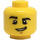 LEGO Yellow Head with Raised Eyebrow and Crooked Smile (Recessed Solid Stud) (3626 / 12813)