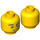 LEGO Geel Hoofd met Raised Eyebrow en Crooked Smile (Verzonken Solid Stud) (3626 / 12813)