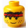 LEGO Amarillo Cabeza con Rojo Cinta para la cabeza, Negro Pelo, y Freckles (Espiga de seguridad) (3626)