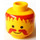 LEGO Yellow Head with Red Moustache and Hair (Safety Stud) (3626)