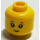 LEGO Gul Hode med Reddish Brun, Kort Eyelashes og Liten Smile (Recessed Solid Knott) (Forsenket solid knott) (3626)