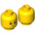 LEGO Geel Hoofd met Reddish Bruin, Kort Eyelashes en Klein Smile (Recessed Solide Nop) (Verzonken solide nop) (3626)