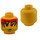 LEGO Amarillo Cabeza con Serious Expression, Rojo Pelo y Barba corta (Espiga de seguridad) (3626 / 83697)