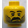 LEGO Yellow Head with Serious Expression, Thick Mustache and Stubble (Safety Stud) (3626)