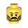 LEGO Yellow Head with Serious Expression, Thick Mustache and Stubble (Safety Stud) (3626)