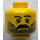 LEGO Gul Hoved med Serious Expression, Tyk Mustache og Skægstub (Sikkerheds knops) (3626)