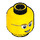 LEGO Amarillo Cabeza con Plateado Gafas y Open Boca Smile (Espiga sólida hueca) (3626 / 89164)