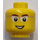 LEGO Yellow Head with Silver Glasses and Open Mouth Smile (Recessed Solid Stud) (3626 / 89164)