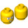 LEGO Amarillo Cabeza con Plateado Gafas y Open Boca Smile (Espiga sólida hueca) (3626 / 89164)