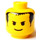 LEGO Yellow Head with Smile, Black Eyebrows and Hair (Safety Stud) (3626)