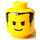 LEGO Gul Hode med Smile, Svart Eyebrows og Hår (Sikkerhetsknott) (3626)