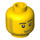 LEGO Geel Hoofd met Smirk en Baard Stoppels (Veiligheidsnop) (14070 / 51523)