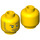 LEGO Jaune Diriger avec Stubble et Arched Eyebrow (Goujon solide encastré) (13516 / 74681)