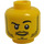 LEGO Yellow Head with Stubble and Arched Eyebrow (Recessed Solid Stud) (13516 / 74681)