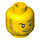 LEGO Amarillo Cabeza con Barba corta y Arched Eyebrow (Espiga sólida hueca) (13516 / 74681)