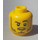 LEGO Gul Hoved med Skægstub og Arched Eyebrow (Forsænket solid knops) (13516 / 74681)