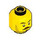 LEGO Gul Hode med Skjeggstubber, Handlebar Mustache og Serious/Scared Expression (Forsenket solid knott) (3626 / 101383)