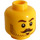 LEGO Žlutá Hlava s Strniště, Handlebar Mustache a Serious/Scared Expression (Zapuštěný pevný cvoček) (3626 / 101383)