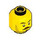 LEGO Yellow Head with Stubble, Handlebar Mustache and Serious/Scared Expression (Recessed Solid Stud) (3626 / 101383)