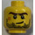 LEGO Gelb Kopf mit Stubble, Scar und Crooked Smile (Einbau-Vollbolzen) (10260 / 14759)