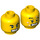 LEGO Yellow Head with Surpised and Scared Grin (Recessed Solid Stud) (3626 / 36114)
