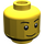 LEGO Gelb Kopf mit Dünn Smile, Schwarz Augen mit Weiß Pupils und Dünn Schwarz Eyebrows Muster (Einbau-Vollbolzen) (11405 / 14967)