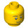 LEGO Jaune Diriger avec Mince Smile, Noir Yeux avec blanc Pupils et Mince Noir Eyebrows Modèle (Goujon solide encastré) (11405 / 14967)