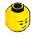 LEGO Yellow Head with Thin Smile, Black Eyes with White Pupils and Thin Black Eyebrows Pattern (Safety Stud) (11405 / 14967)